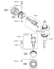 Kawasaki Fxt00v-Bs04 Piston And Crankshaft Diagram and Parts List for S7237-KW 53CI8DU8050-37HP Cub Cadet Lawn Tractor